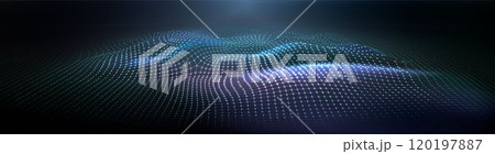 Wireframe 3d wave or mountain map 120197887