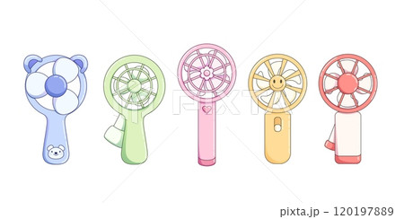 Cute portable handheld electric fan. 120197889