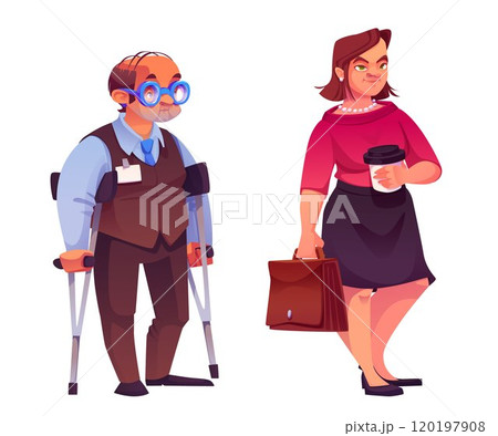 Disable person in business clothes at office work. Disable person in business clothes at office work. 120197908