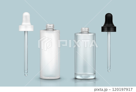 Serum dropper bottle mockup. Glass drop pipette 120197917