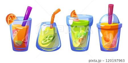 Cold lemonade beverage in glass Cold lemonade beverage in glass 120197963