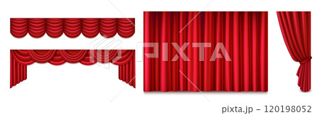 Red theater stage curtain 120198052