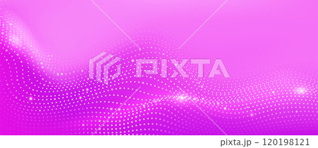 Pink background with particle wave pattern. 120198121