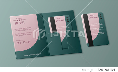 Room plastic key card with cover template mockup 120198134