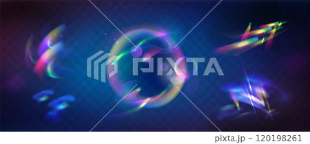 Iridescent light flare effects set Iridescent light flare effects set 120198261