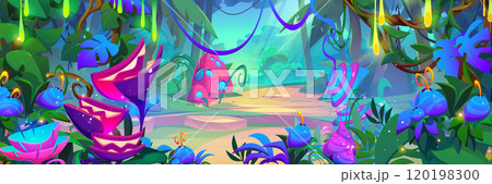 Magic forest with fantasy glowing plants Magic forest with fantasy glowing plants 120198300