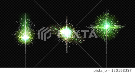 Green sparkler sticks set 120198357