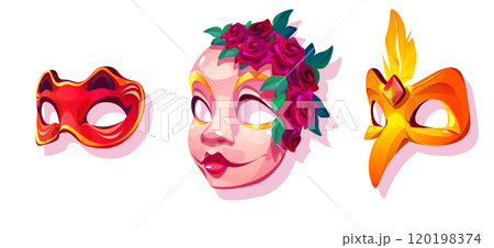 Venice carnival mask. Masquerade face costume 120198374