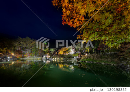 飛騨民俗村 飛騨の里 秋のライトアップ 岐阜県高山市 飛騨民俗村 飛騨の里 秋のライトアップ 岐阜県高山市 120198885