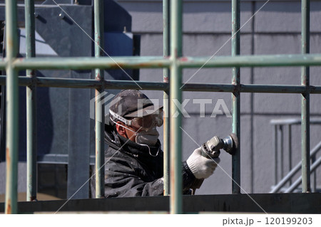 建築塗装錆落とし錆止め下塗り上塗りマスク足場養生木造鉄骨 120199203