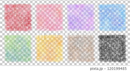色鉛筆で描いた カラフルな四角形のセット 120199485