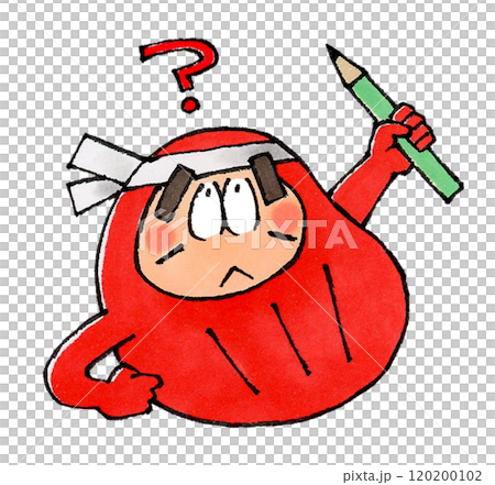 Daruma with an unknown pencil Daruma with an unknown pencil 120200102