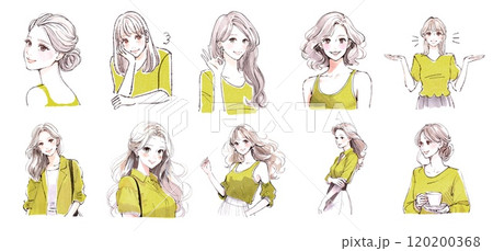 女性・女の子のイラスト素材 女性・女の子のイラスト素材 120200368