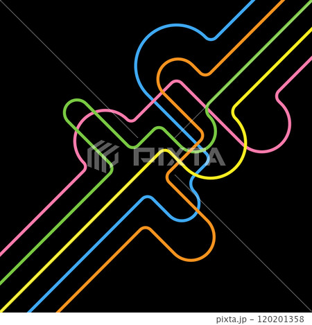 Colored lines with a changing direction. A design element for backgrounds, screensavers and creative ideas Colored lines with a changing direction. A design element for backgrounds, screensavers and creative ideas 120201358