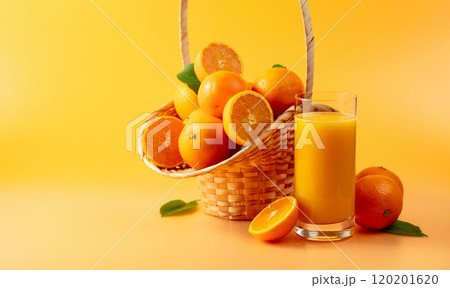 Orange juice with fresh fruits. 120201620
