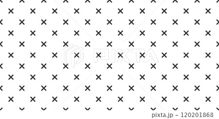 Cross rhombus geometric seamless pattern. Dash diagonal cross line seamless pattern. Diagonal squares background. Squares grid texture. Vector illustration isolated on white background. 120201868