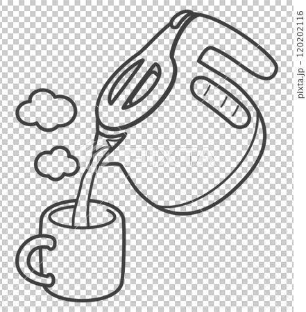 用電熱水壺將熱水倒入杯子中 120202116