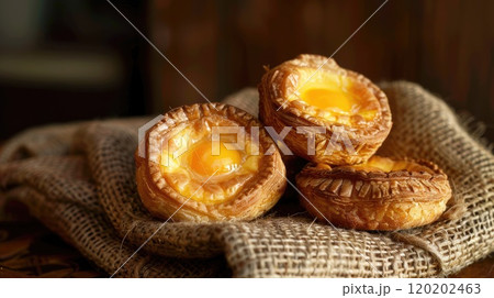 Egg tart dessert. Generative AI 120202463