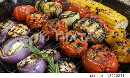 Grilled vegetables. Generative AI 120202514