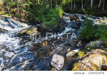 Waterfalls of Ruskeala, natural landscape photography 120202976