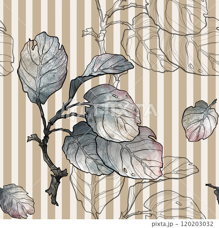 A pattern of leaves on a branch. A pattern of leaves on a branch. 120203032