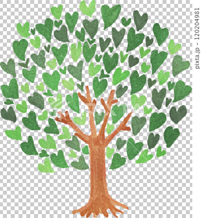 A tree filled with watercolor hearts A tree filled with watercolor hearts 120204981