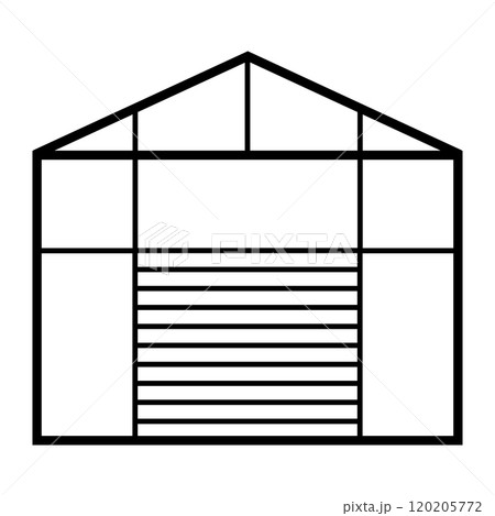 Garage car icon, storage for things, garage door roller shutters Garage car icon, storage for things, garage door roller shutters 120205772