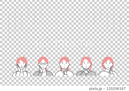 様々な悩みを持った女性たちのイラスト 様々な悩みを持った女性たちのイラスト 120206167