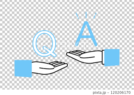 質問を投げかける人物とそれにこたえるビジネスパーソンの手元 120206170