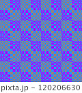 紫とえんじ色のサイケデリック調のシームレスな格子柄 120206630