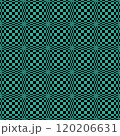 黒と緑の細やかな格子柄のバランスを崩し歪みを帯びたシームレスな錯視柄 120206631