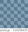 グレーとネイビーの歪んだ格子柄のシームレスな背景パターン 120206635