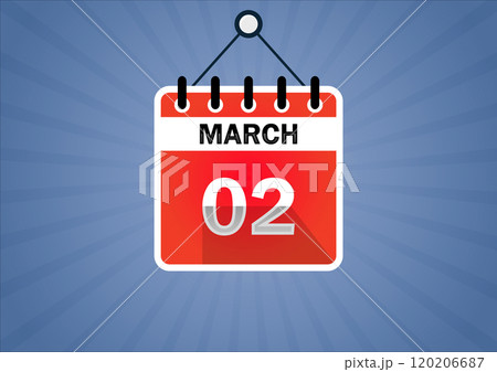March 02, Calendar hanging sign March 02, Calendar hanging sign 120206687