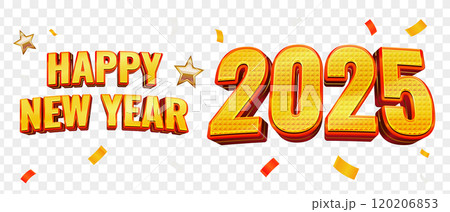 Happy new year 2025 with confetti 120206853