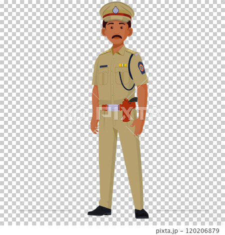 indian police officer, Indian policeman, Indian police officer in uniform 120206879