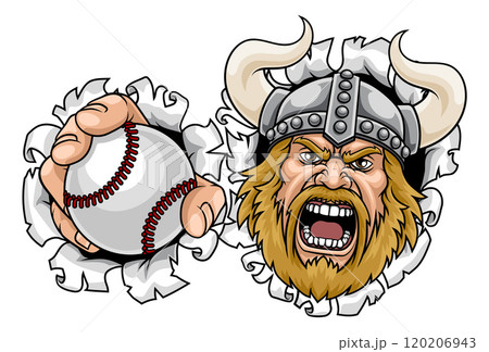 Viking Baseball Ball Sports Team Mascot Man Viking Baseball Ball Sports Team Mascot Man 120206943
