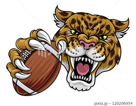 Jaguar Leopard Cheetah American Football Mascot 120206954