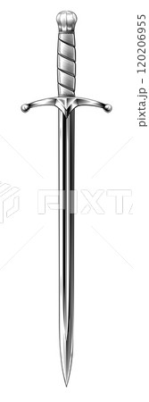 Medieval Knights Sword Vintage Style Illustration 120206955
