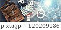 Travel light. Money, documents and a small briefcase. Open borders, freedom of movement. 120209186