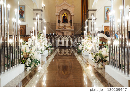 Large bright hall of the Armenian church in Ukraine Large bright hall of the Armenian church in Ukraine 120209447