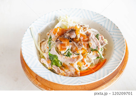 レンジで蒸した豚肉と野菜のおろし醤油がけ 120209701