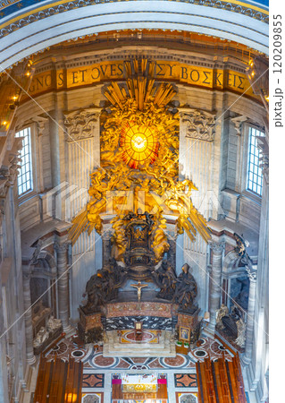 The ornate apse showcases St. Peter's Cathedra, supported by the four Doctors of the Church 120209855