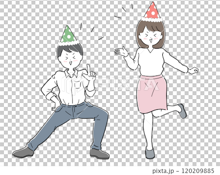 イベント運営を張り切る元気いっぱいな男女セット 120209885