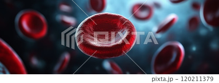Blood platelets. Microscopic view of blood cells, leukocytes, erythrocytes. 120211379