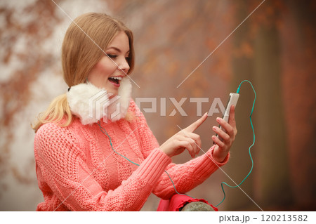 Young woman with cell phone. 120213582
