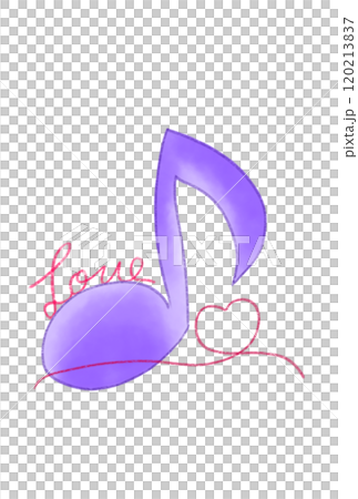 A musical note with the word LOVE on it A musical note with the word LOVE on it 120213837