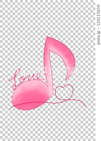 A musical note with the word LOVE on it A musical note with the word LOVE on it 120213839