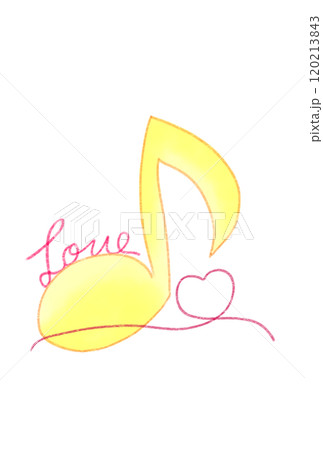 LOVEの文字が付いた音符 LOVEの文字が付いた音符 120213843