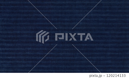 時代がある伝統模様の生地、レトロな藍染めの木綿縞 120214133