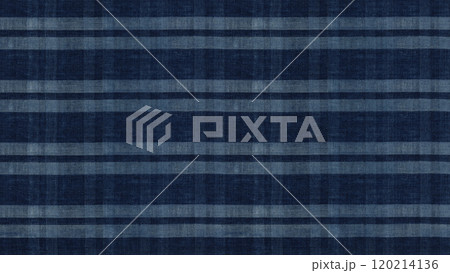 時代がある伝統模様の生地、レトロな藍染めの木綿絣 時代がある伝統模様の生地、レトロな藍染めの木綿絣 120214136